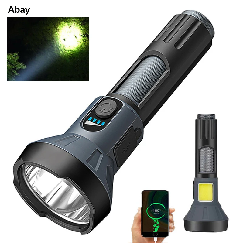 4Modes Powerful Led Flashlight Rechargeable COB Flashlight Linterna Waterproof Flashlight Torch Light Lanterna for Camping