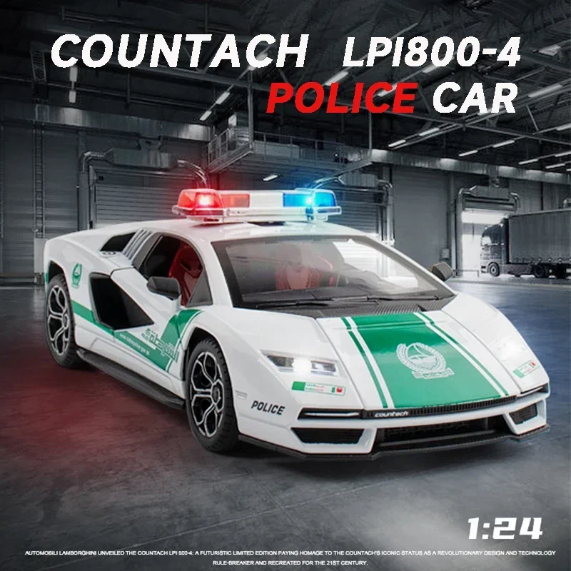Литая модель автомобиля Countach LPI800 1:24 из сплава миниатюрная машина полиция Дубая