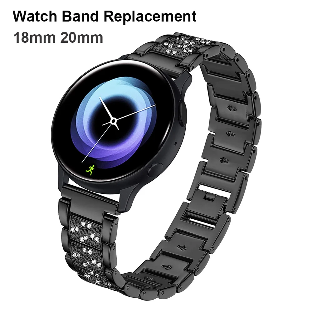 

Браслет женский металлический для Galaxy Watch 4 40 мм 44 мм Active 2 Band, браслет для смарт-часов Garmin benz 2S Vivoactive 3, 18 мм 20 мм