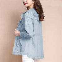 fashion womens sun protection clothing summer thin coat 5xl breathable casual hooded jacket female outerwear tops e37