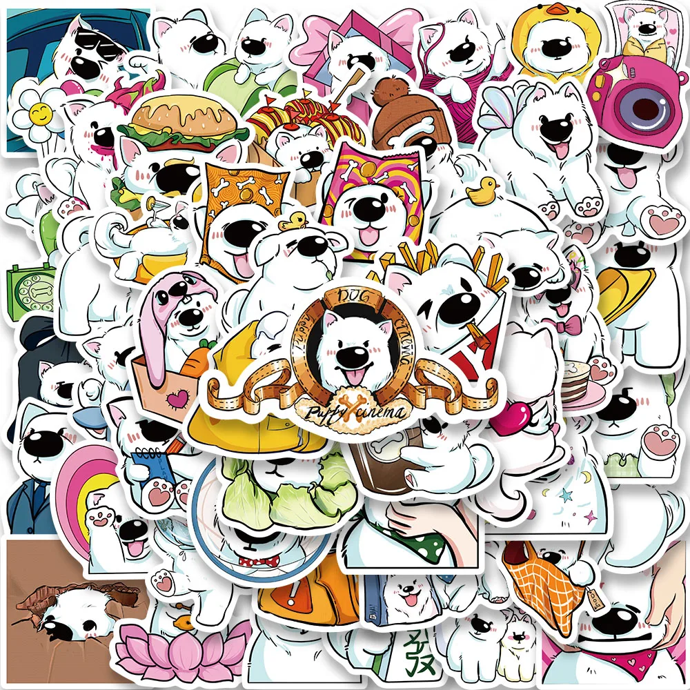 

10/50PCS Cute Samoyed Puppy Fluffy DOG Cartoon Sticker Kawaii Album Scrapbook Phone Planner Car Sticker Decals Kids Toy
