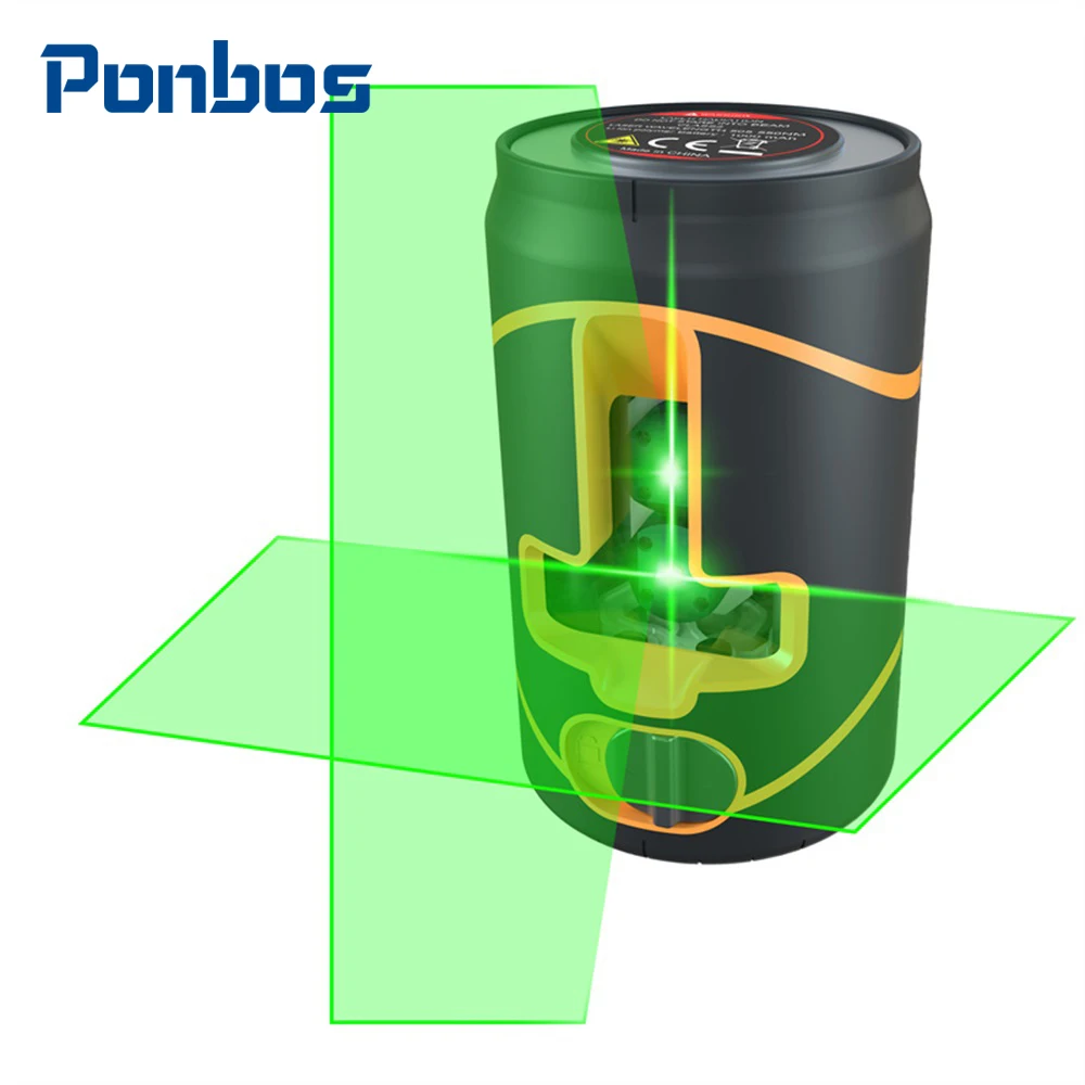 

Ponbos T06/T05 Rechargeable Self-leveling Laser Level 360 2 Lines Lazer Level Construction Tools with L Shape Magnetic Bracket