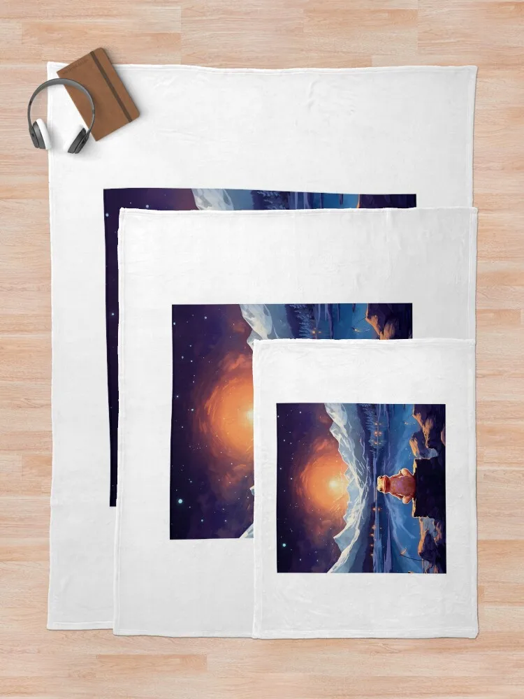 Холодное сокровище: Axolotl Amidst Snow-Capped Peaks Плед на диван Зимние кровати Кровать