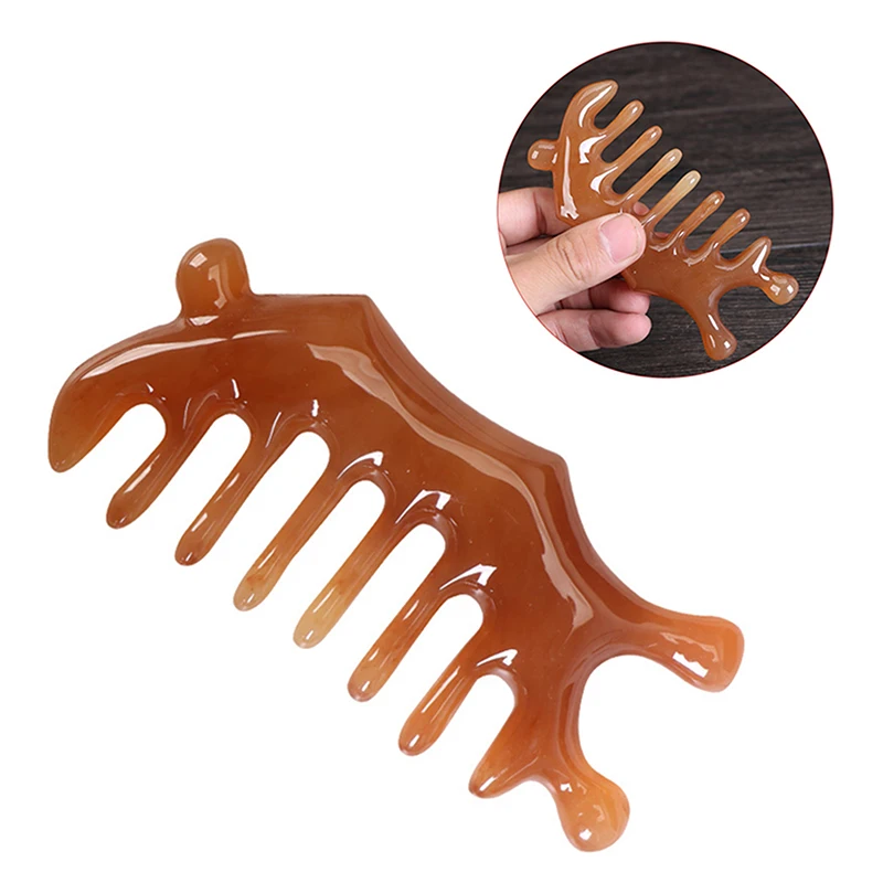 

1 Pcs Resin Pocket Comb Wide Tooth Comb SPA Gua Sha Scalp Massage Brush Hair Care Tool