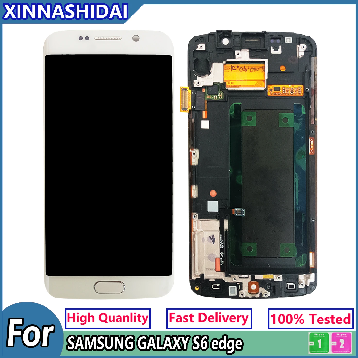 Super Amoled для Samsung Galaxy S6 Edge G925 G925F G925A ЖК-дисплей с рамкой сенсорный экран дигитайзер