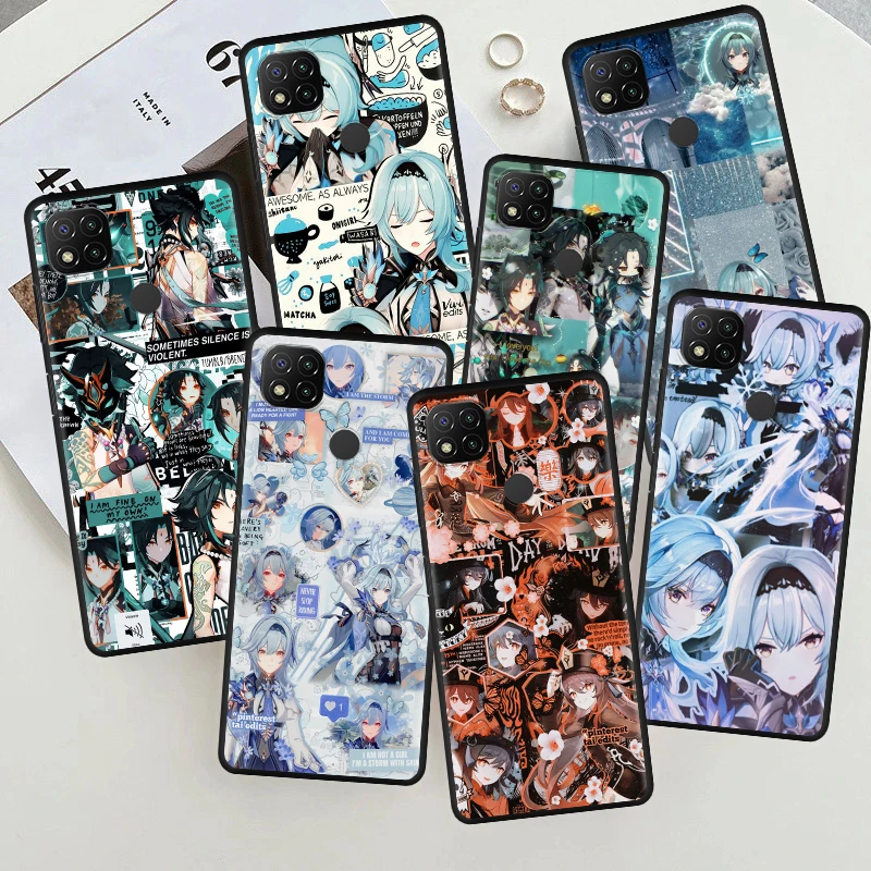 

Cover Case for Xiaomi Redmi 9C 10C 9A 9 9T 10 6A 6 7A 7 8A 8 Bag Capa Armor Phone Soft Official Shell Genshin Impact Cartoon