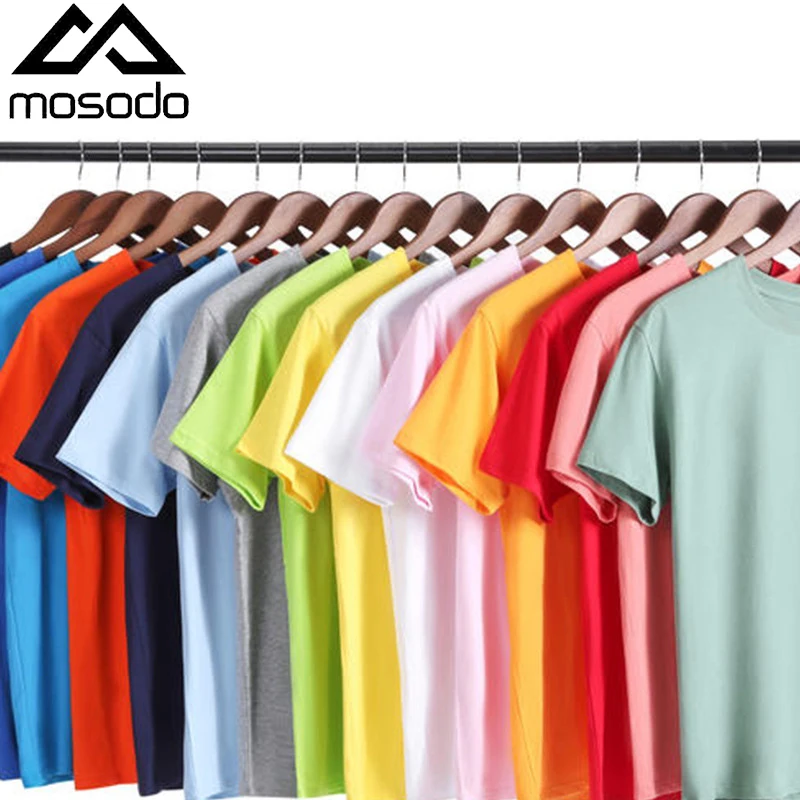 

Хлопковая мужская футболка Mosodo, однотонные топы с круглым вырезом и коротким рукавом, летняя футболка для мужчин, повседневные рубашки, абсолютно новые 2021