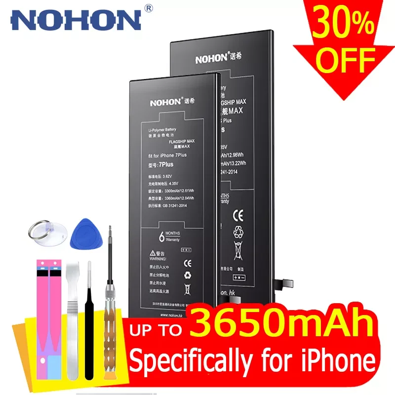 

NOHON Battery For iPhone 6S 7 6 8 Plus SE 5S 5 X XR XS MAX 11 5C 7Plus 6SPlus Replacement Bateria For iPhone6S iPhone7 iPhone8
