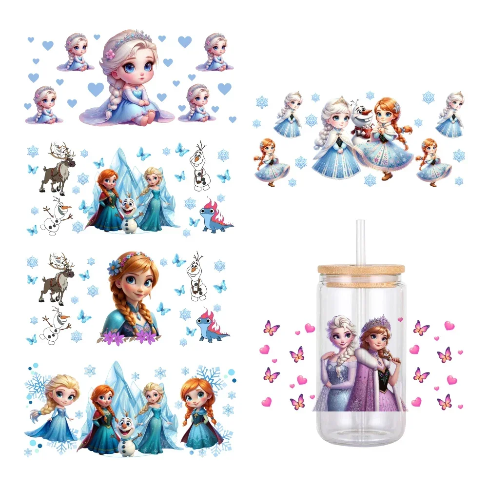 Disney Frozen 2 супер милые Эльза Анна УФ DTF переводные водонепроницаемые наклейки для