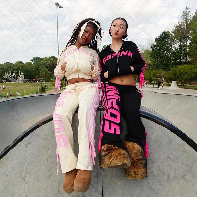 Y2k женский Harajuku эстетический галстук-бабочка с надписью на бретелях графический