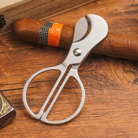 double blades cigar punch cutter stainless steel pocket gadgets zigarre cigarette knife cuban smoking guillotine