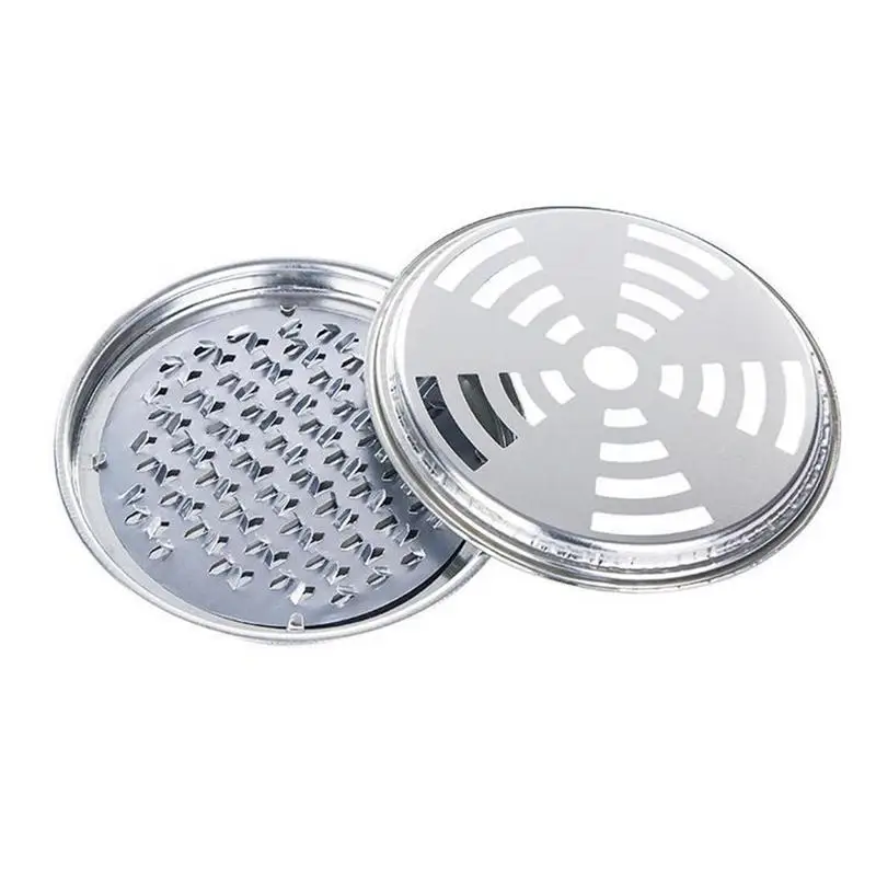 

Fireproof Mosquito Coil Covered Box Portable Stainless Steel Serrated Mosquito Seat Fire Incense Tray Box Ash Tray With Cover