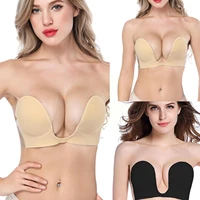 invisible push up bra self adhesive strapless bras dress silicone party breathable deep brassiere sticky bra underwear wedd v1n0