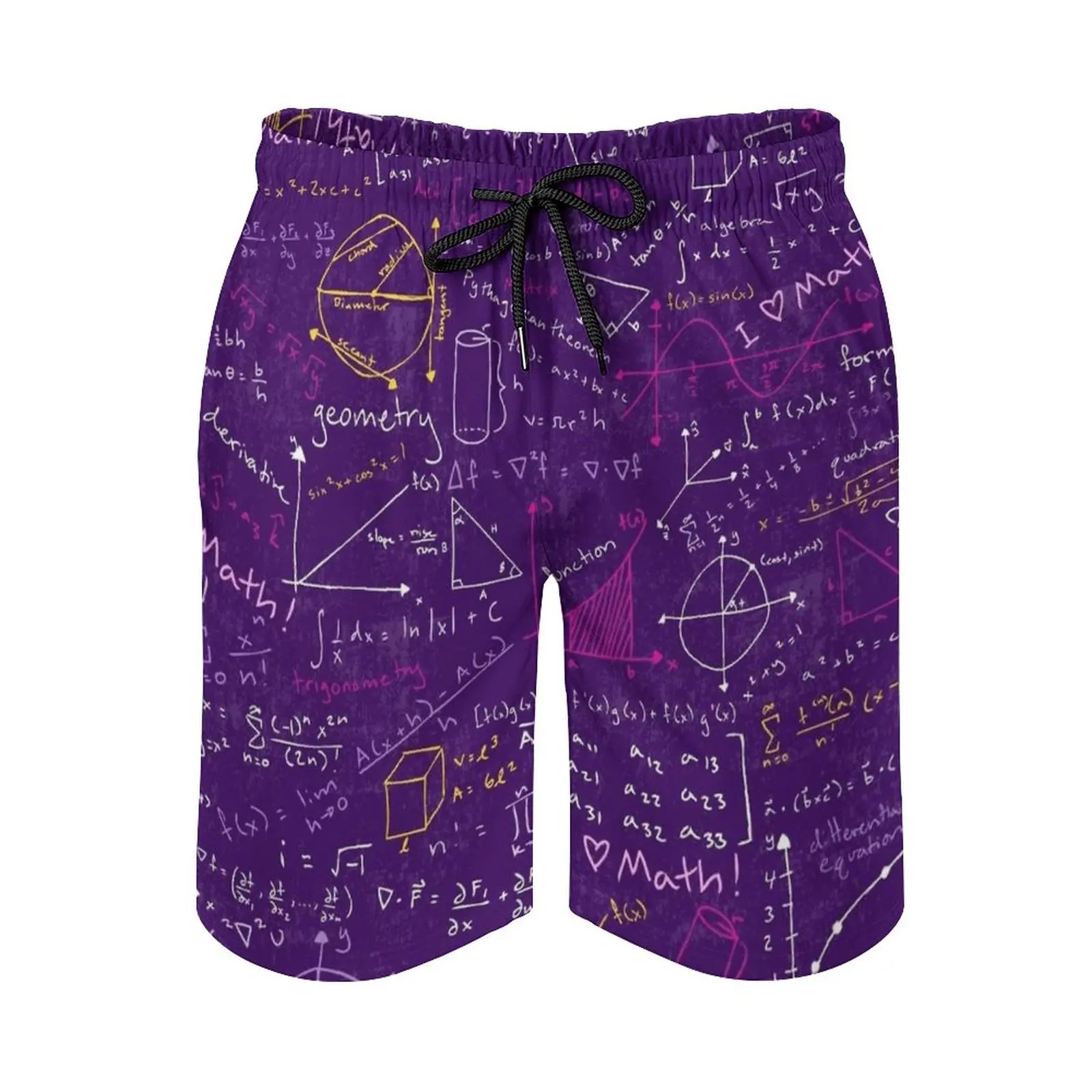 

Math Lessons Print Swim Beach Board Shorts Swimsuit Loose Men's Trunks Breathable Pi Math Pi Day Nerd Geek Nerdy Geeky Science