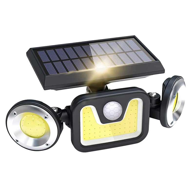 

Solar Lights Outdoor Solar Flood 3 Heads Security Lights LED Flood Lights For Garden Patio Garage Yard Entryways