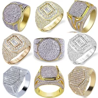 european and american trendy inlaid crystal women mens rings banquet fashion business ring jewelry