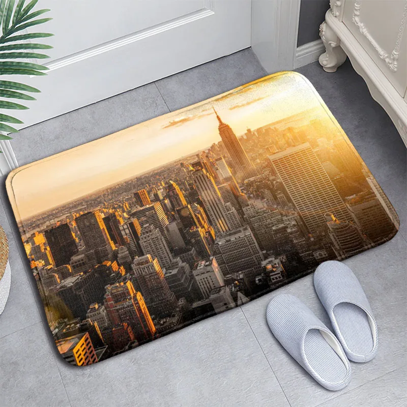 

New York Doormat Floor/Bath/Kitchen/Beach Mat Flannel Sponge Fabric 3D Printed Shaggy Custom Decoration For Bedroom