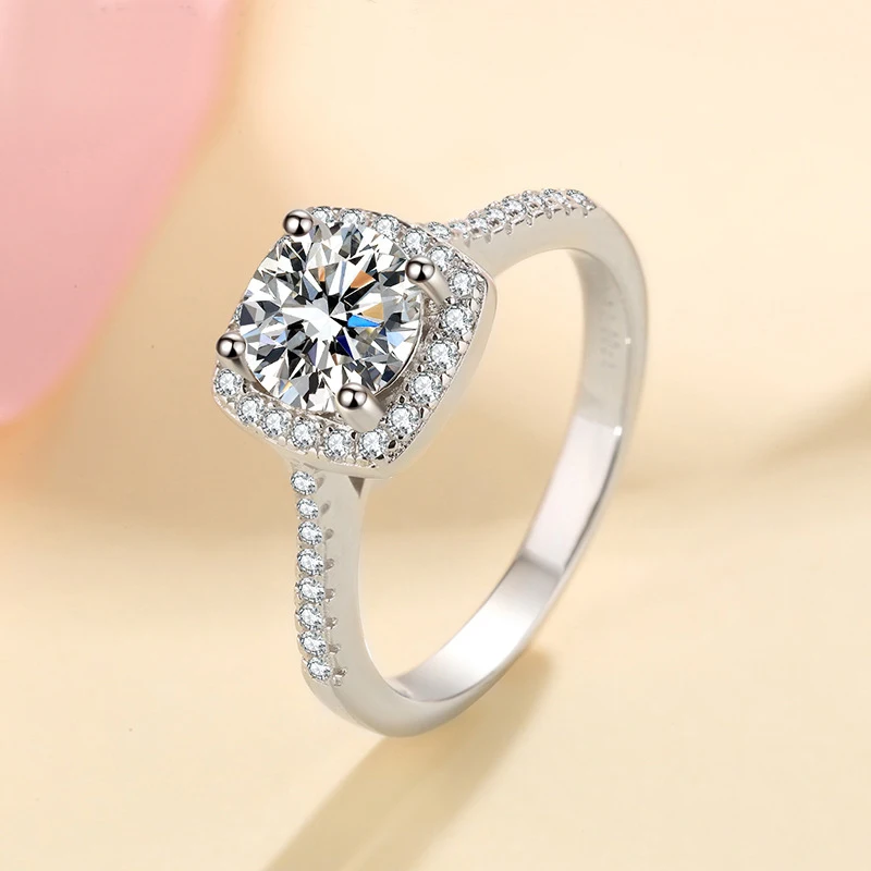 

Обручальное кольцо с муассанитом для женщин, ювелирное изделие из стерлингового серебра с бриллиантом, бриллиант, Венчание, венчание
