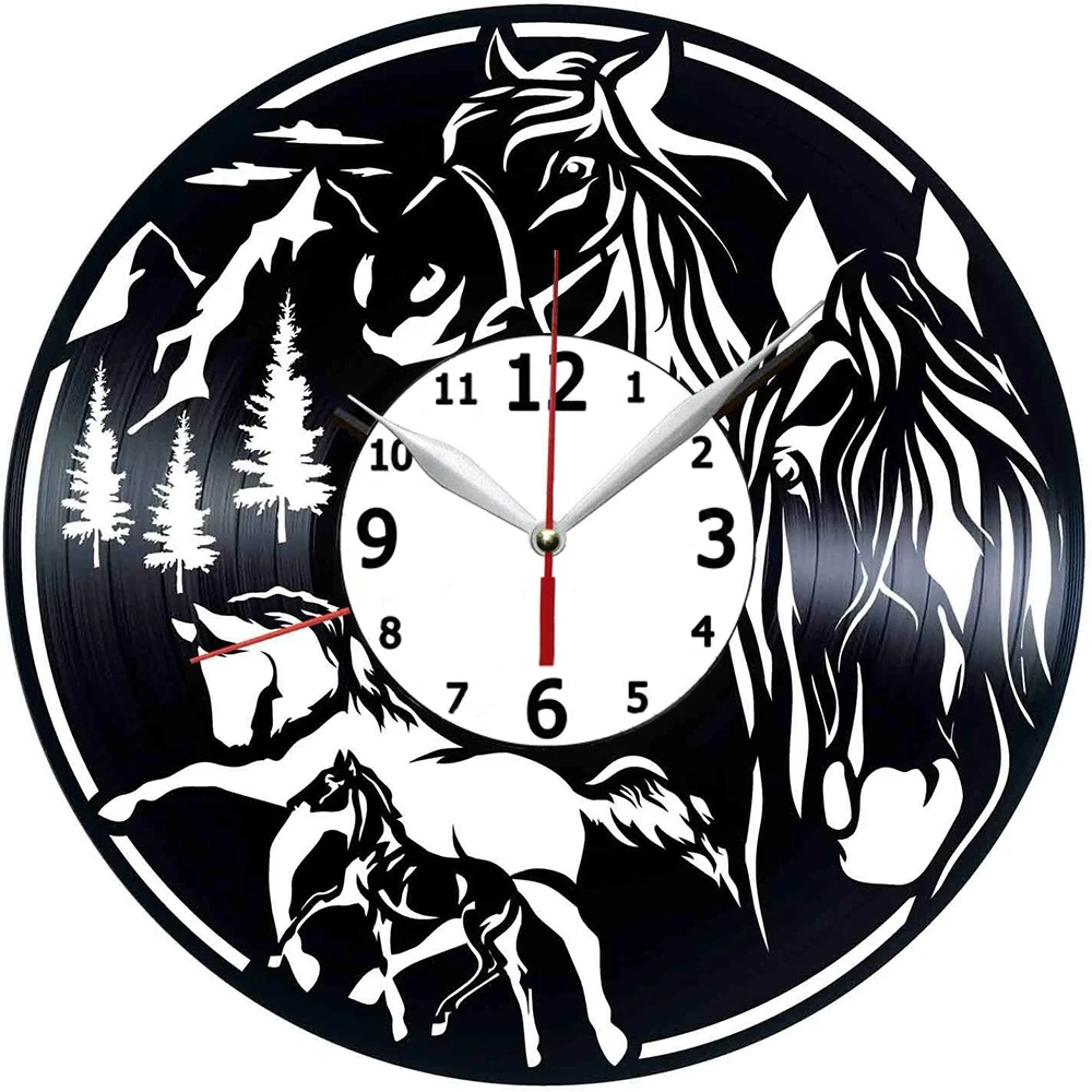 

Виниловые часы в винтажном стиле, черные украшения для комнаты, кухни, спальни, виниловая пластина, идея для подарка на день рождения