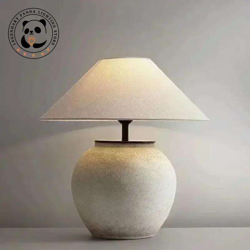 Настольные лампы в стиле Wabi-sabi простой керамический прибор ретро прикроватный