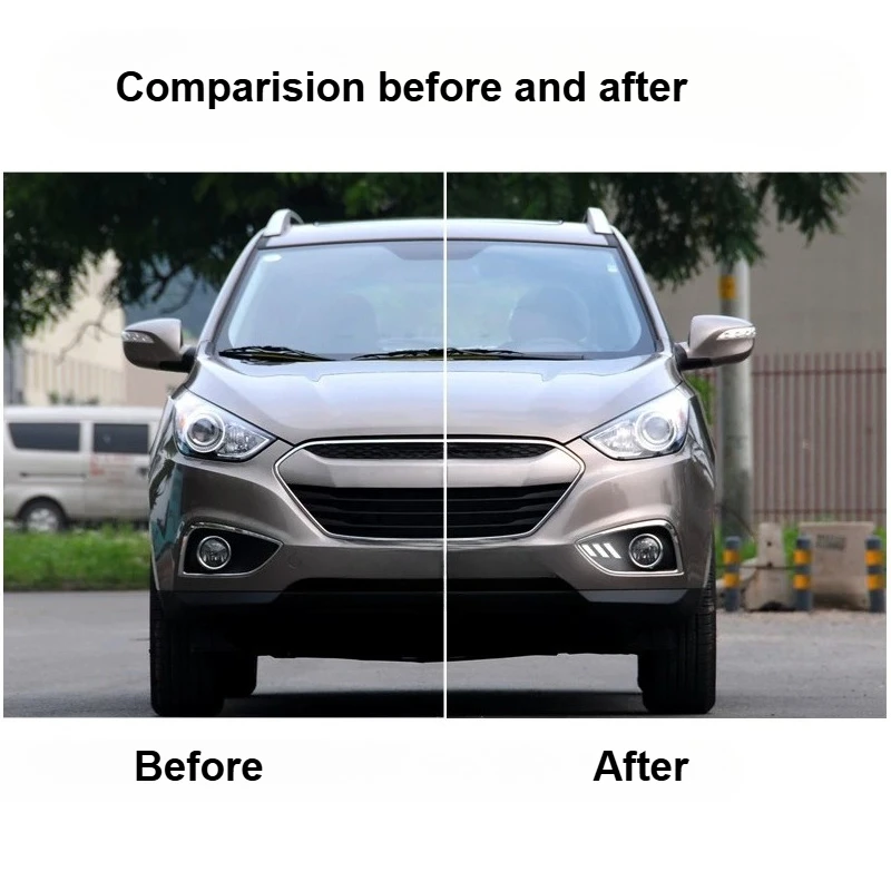 Фото Дневные ходовые огни (ДХО) для Hyundai IX35 2010-2012, светодиодные передние противотуманные фары, модификация, динамический указатель поворота, аксессуары №4