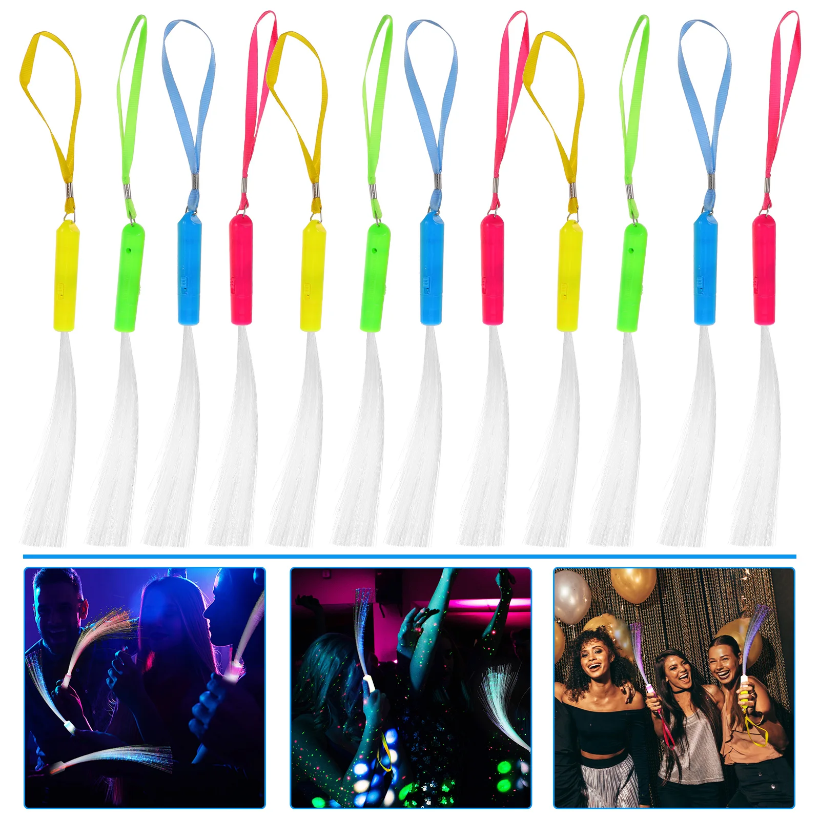 

12 PCS White Glow Sticks Fluorescent Light Sticks Flashing Concert Stick Glow Sticks LED Glowing Sticks Fiber Optic Wands Kids
