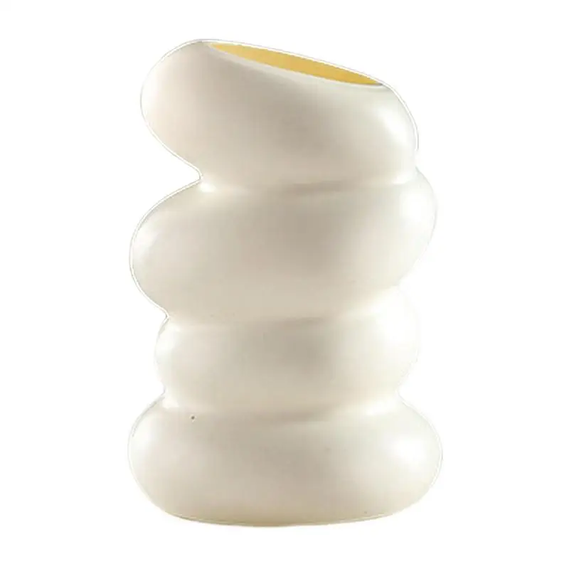 

Modern Vase Nordic Spiral Style Vases For Flowers Off-Farmhouse Distressed Decorative Vase For Pampas Grass Mantel Shelf Home