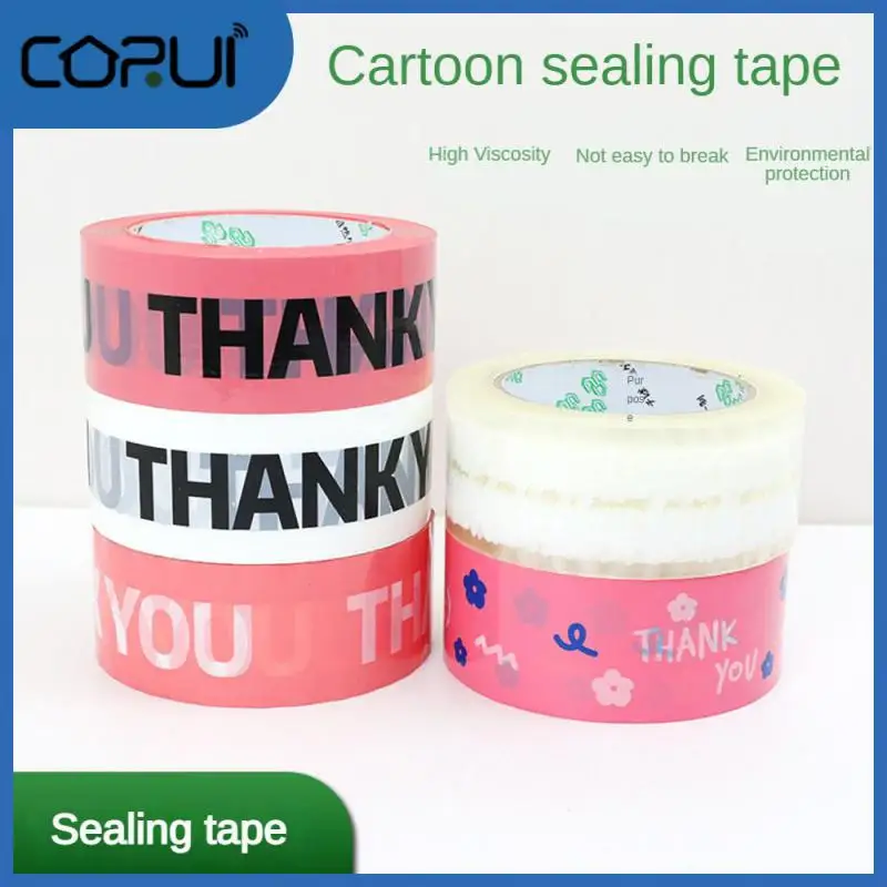 

Tape Express Box Pasting Pink Packing Express Tape Thank You Strapping Packaging Fixed Seal Tape School Office Supplies 100m