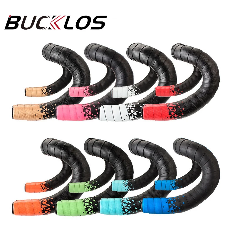 

BUCKLOS Road Bicycle Handlebar Tape Bike Bar Tape PU EVA Cycling Damping Anti-Vibration Wrap Bike Accessories