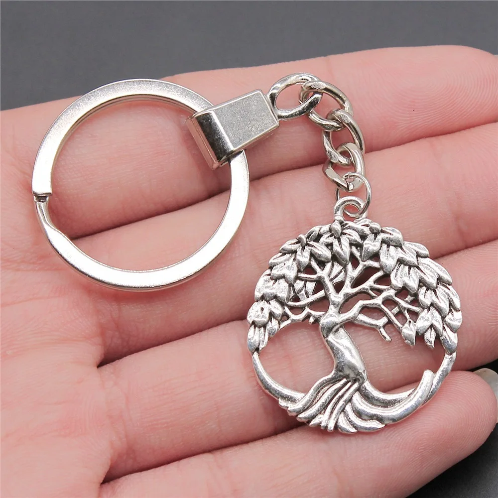 

Souvenirs Gift Men Keychain 2 Colors 30x33mm Tree Pendant Keyring Dropshipping