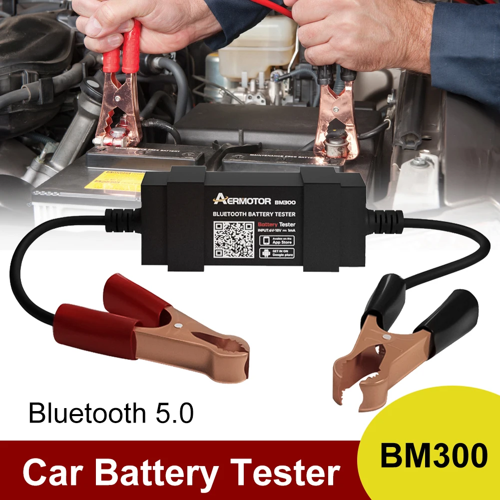 

BM300 Car Battery Tester Wireless Bluetooth 4.0 12V Car Battery Testing Charging Cranking Test Tool Analyzer for Android iOS