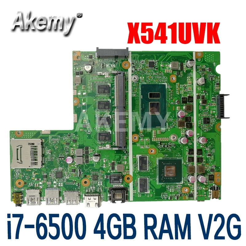 

Akemy X541UVK Материнская плата Asus X541UVK X541UJ X541UV X541U F541U R541U материнская плата для ноутбука i7-6500U ЦП 4 Гб ОЗУ V2G
