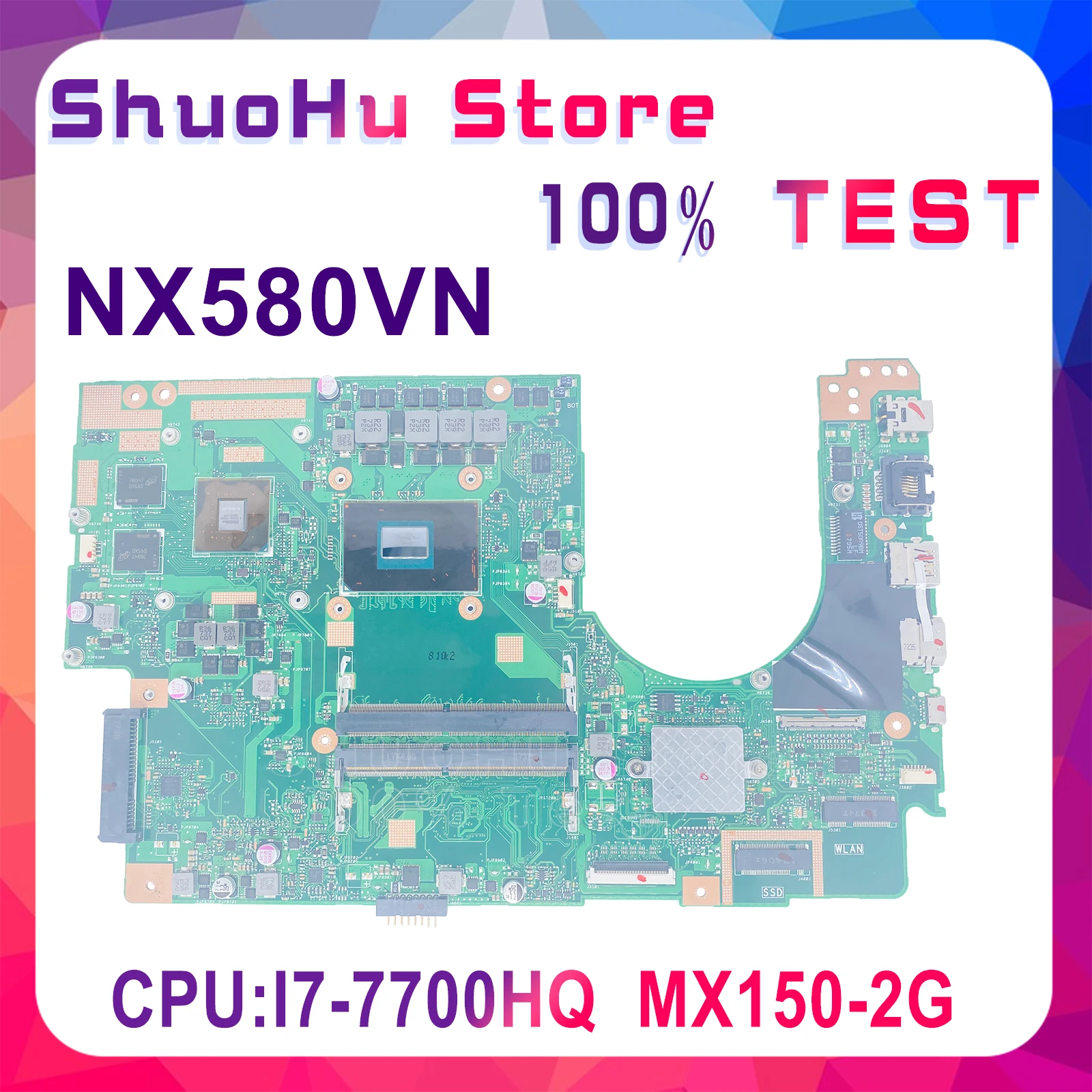 

NX580VN материнская плата для ноутбука ASUS I7-7700HQ MX150 4G X580VN NX580VD X580V X580VD новая материнская плата протестирована 100% Полная работа