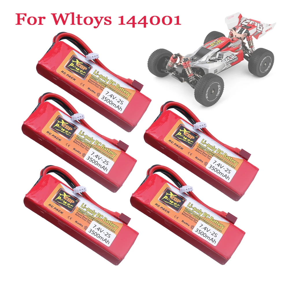 Lipo батарея 2S 7 4 V 3500 мАч аккумулятор с ру T-образной вилкой для Wltoys 144001 144010 124016 124017