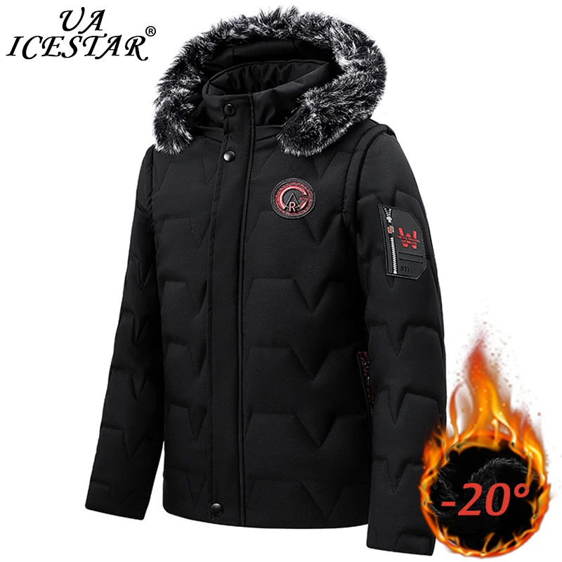 Men Brand Winter Hooded Fur Collar Jacket Fashion Casual Windproof Coat Men Windbreaker Warm Thick Outwear Classic Men Parkas