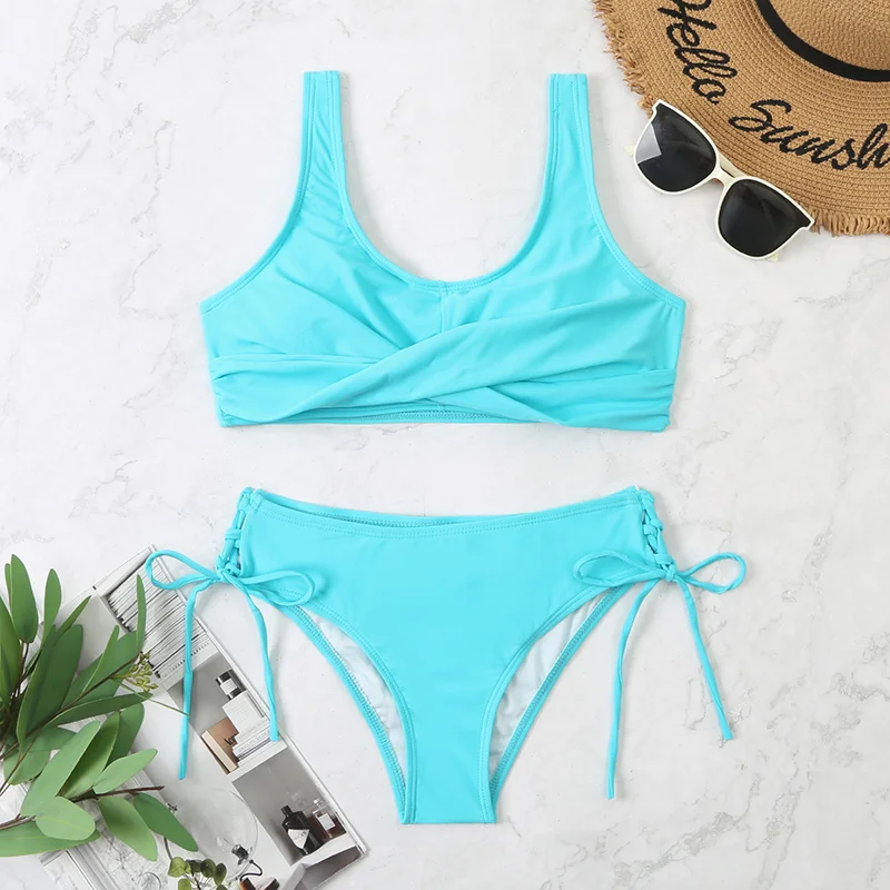 

Summer Blue Sexy Women's Swimsuits Push Up Beach Bikini Female Swimwear 2022 Beachwear Bikinis Swimming Bathing Suit Summer
