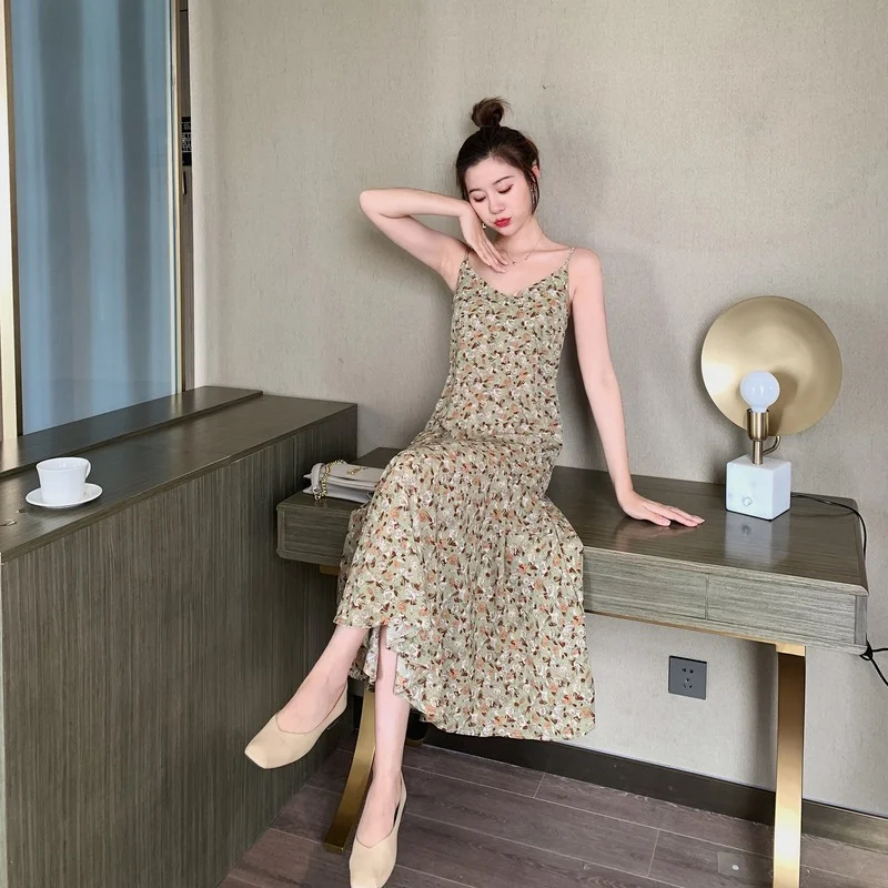 

Maxi Dresses for Women Woman Dress Suspender Skirt Printing Spring and Summer Vestidos De Verano Mujer 2022 Vetement Femme