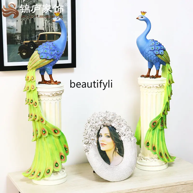 Настольное украшение zqв Европейском стиле имитация павлина Феникса для дома
