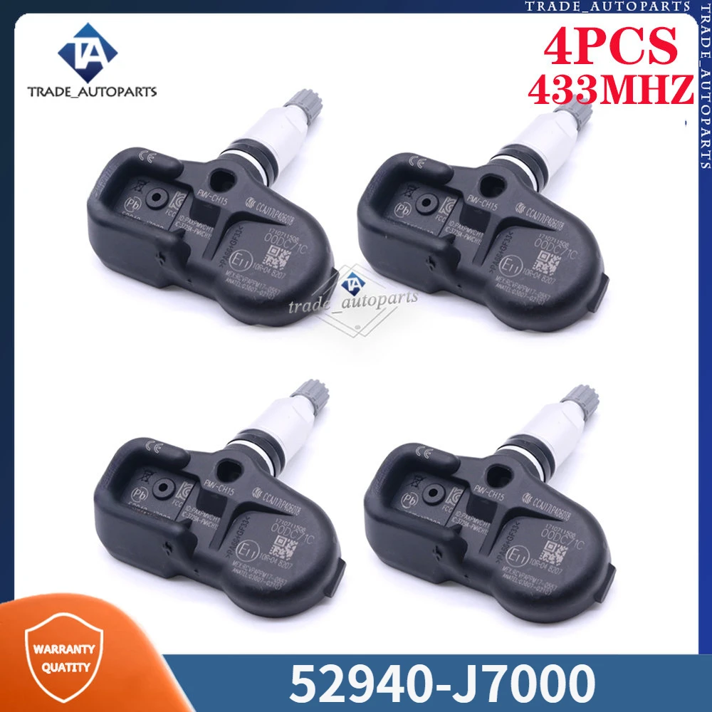 52940-J7000 PMV-CH15 4 шт. датчик давления в шинах автомобиля TPMS 433 МГц для 2019 2020 2021 Kia Ceed (CD) XCeed Forte 52940J7000