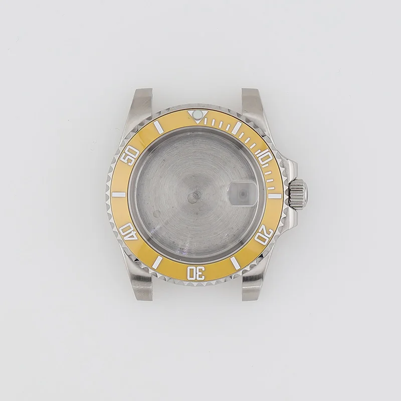 Корпус для часов Submariner Mans Dive 40 мм с желтыми вставками безеля Seiko Mod NH35 NH34 NH36 детали