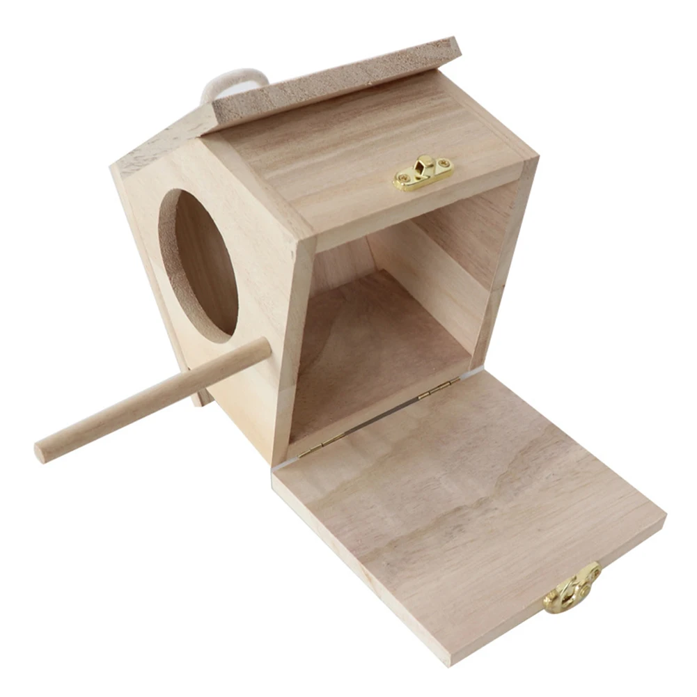 

Wooden Bird Nest Hanging Birds House Birds Cage Resting Place Outdoor Birdhous Bird Feeders 1 X Wooden Bird House