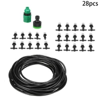 28pcsset garden drip irrigation kit automatic mist cooling system micro drip watering sprinkler dripper for garden greenhouse