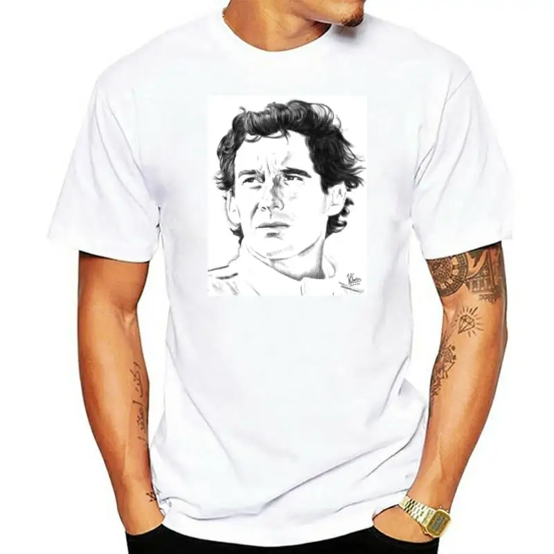

100% Cotton O-neck Custom Printed Tshirt Men T shirt shirt ayrton senna Women T-Shirt