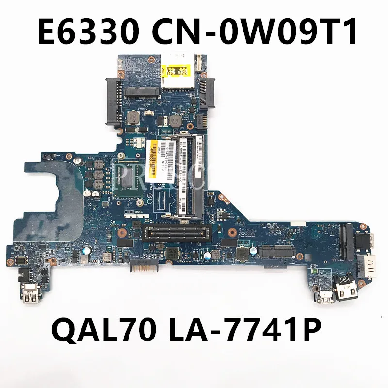 

CN-0W09T1 0W09T1 W09T1 High Quality Mainboard For DELL Latitude E6330 Laptop Motherboard QAL70 LA-7741P I5-3320M 100%Full Tested