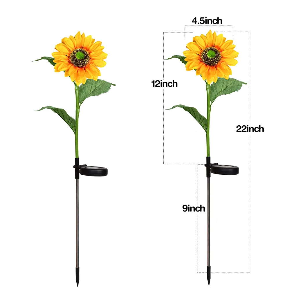 

Садовый светильник s на солнечной батарее, водонепроницаемый светодиодный фсветильник рь для подсолнечника, газона, украшение для двора и с...