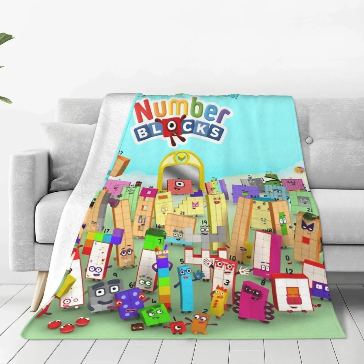 N-Numberblocks-s мультяшное одеяло качественное супер теплое зимнее декоративное