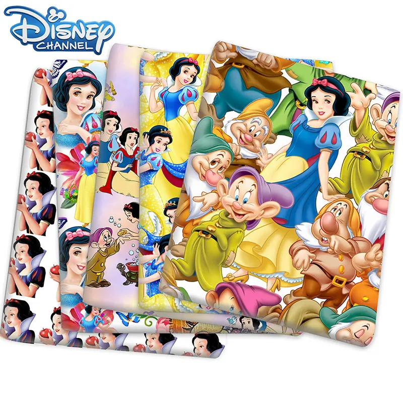 

Disney Snow White Fabric For Sewing Accessories Cloth Print Patchwork Fabric For Needlework Dolls Clothing Dress Sewing Fabrics