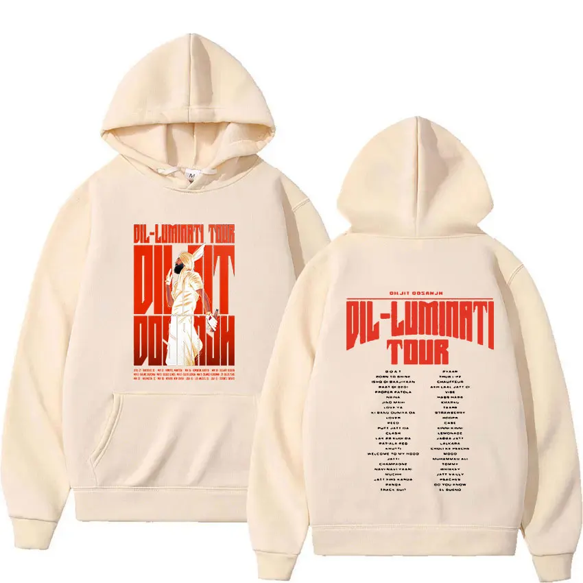 Diljit Dosanjh Dil-Luminati 2024 Tour Hoodie Men Hip Hop Fashion Pullover Sweatshirt Unisex Retro Long Sleeve Hoodies Streetwear