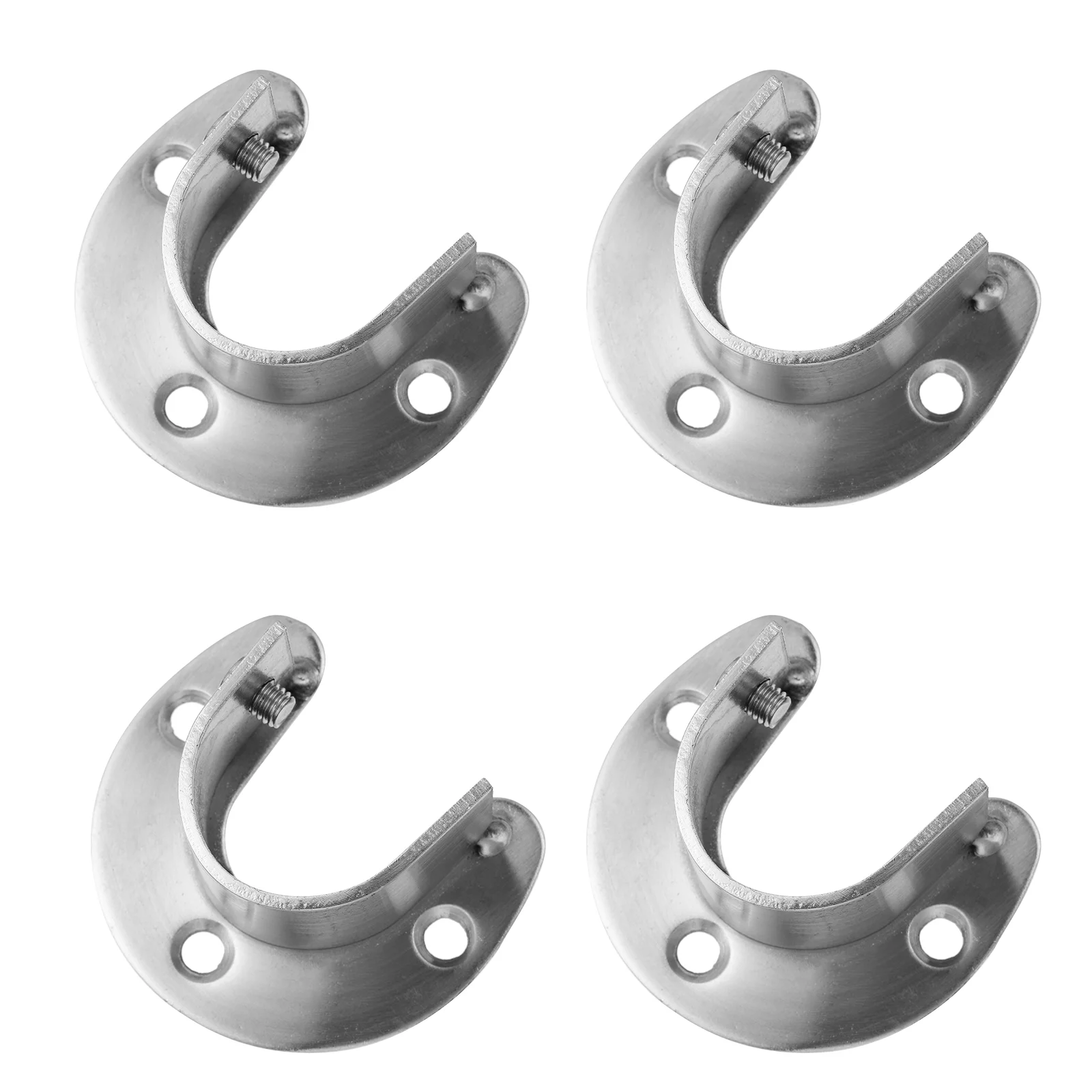 

4 U Shaped Closet Rod Holder Wardrobe Rod Bracket Curtain Rods Holder Open Type Wardrobe Rod Holder