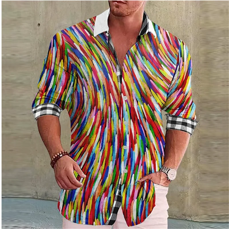 

Мужская рубашка с длинным рукавом, на пуговицах